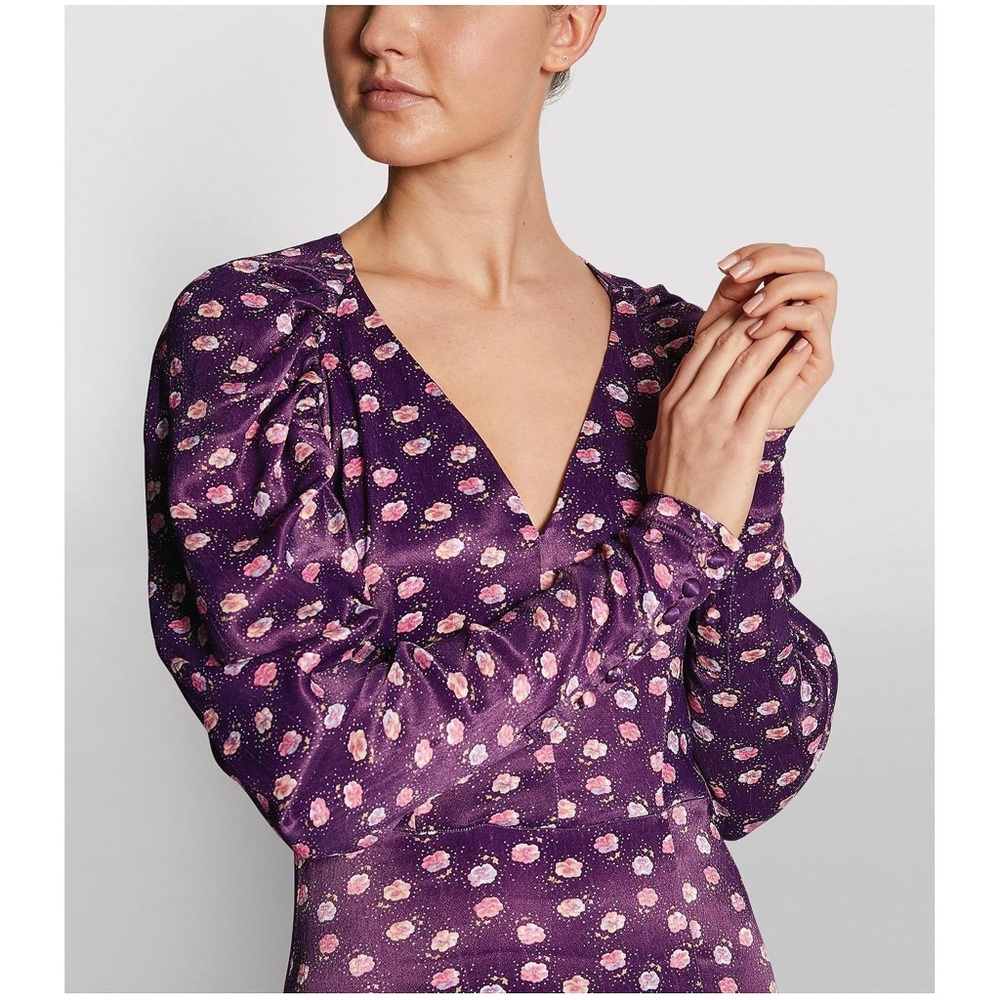 Rotate Birger Christensen Pansy Print Clair Dress 36 4 NWT - Picture 2 of 11